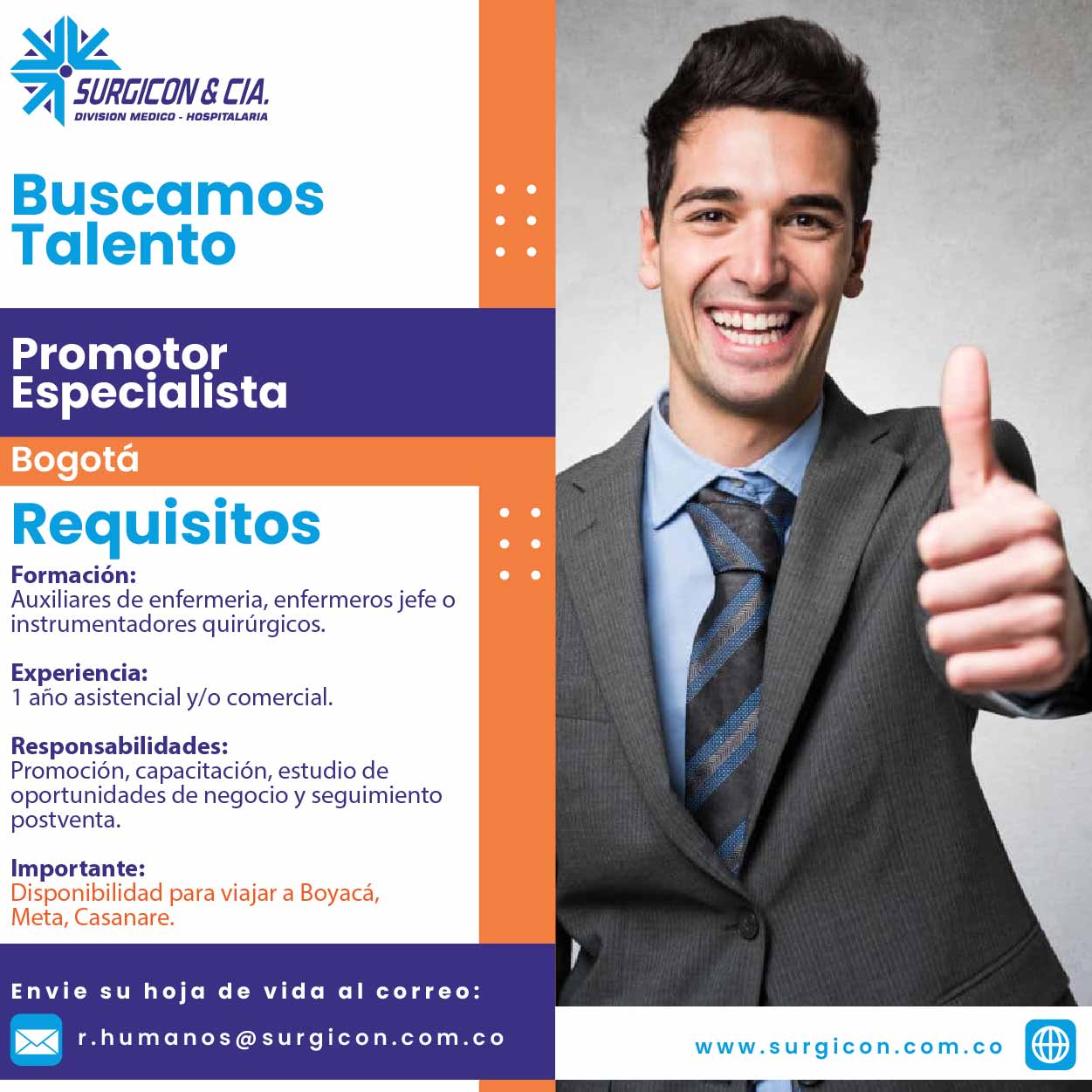 Buscamos Promotor Especialista (Bogotá)